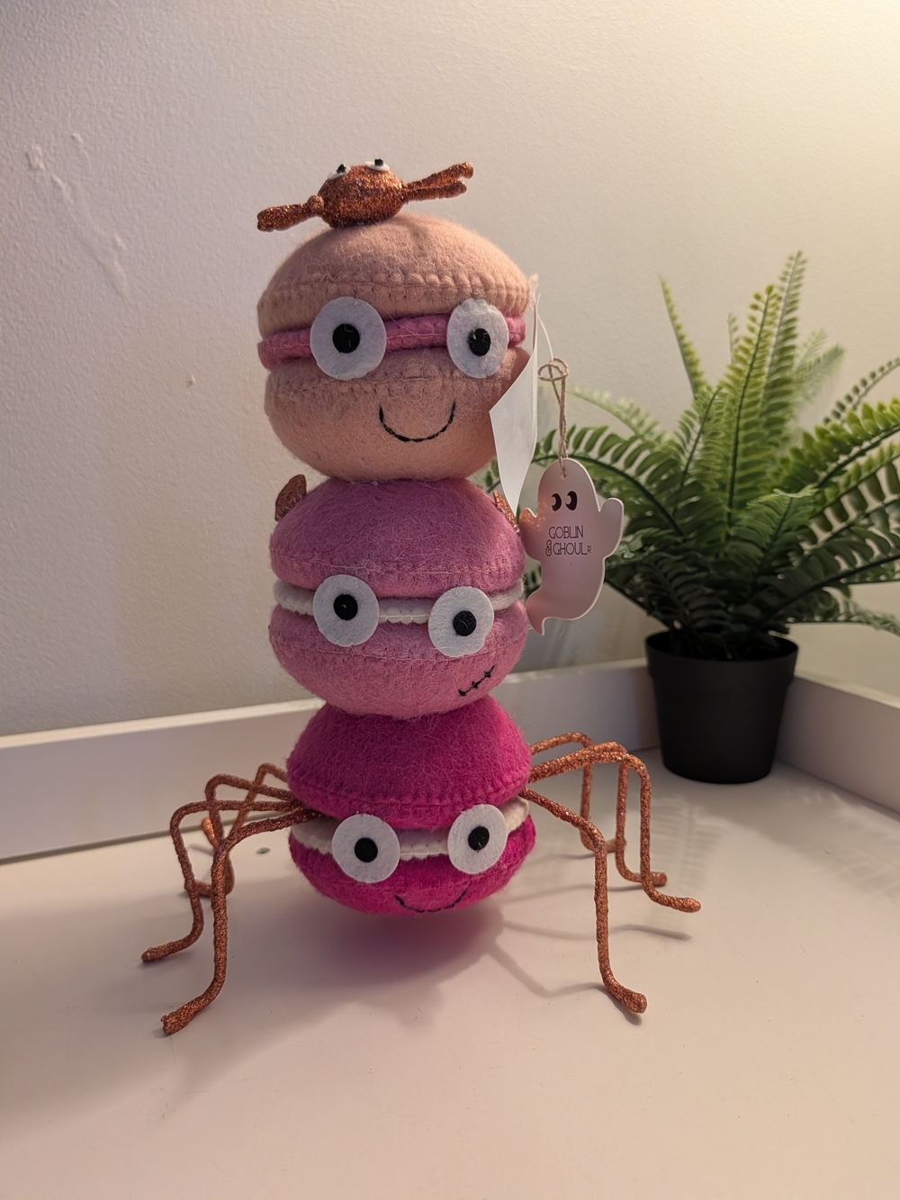 Pink Stacked Plush Spider Toy - Kids